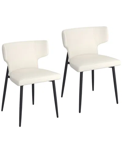 Worldwide Home Furnishings Set Of 2 Contemporary Dining Chair In Beige