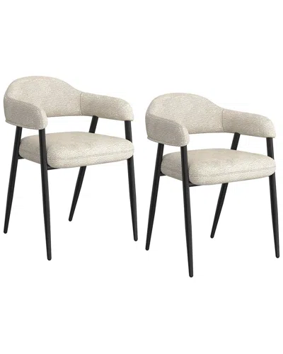 Worldwide Home Furnishings Set Of 2 Contemporary Dining Chair In Beige