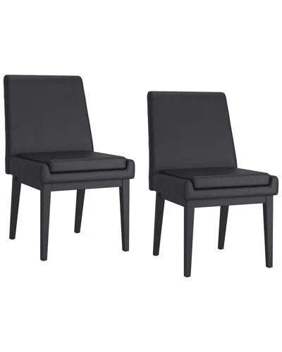Worldwide Home Furnishings Set Of 2 Contemporary Dining Chair In Black