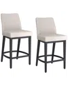 Worldwide Home Furnishings Set Of 2 Modern Counter Stool In Beige