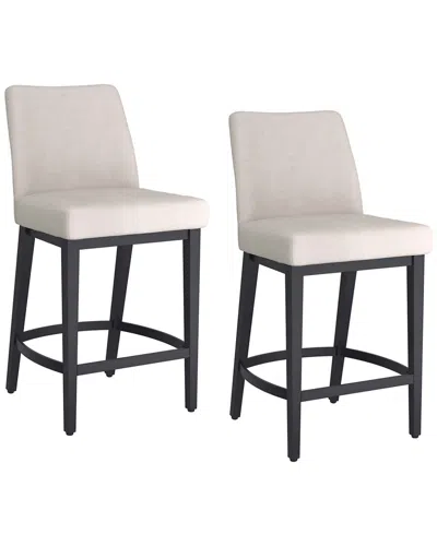 Worldwide Home Furnishings Set Of 2 Modern Counter Stool In Beige