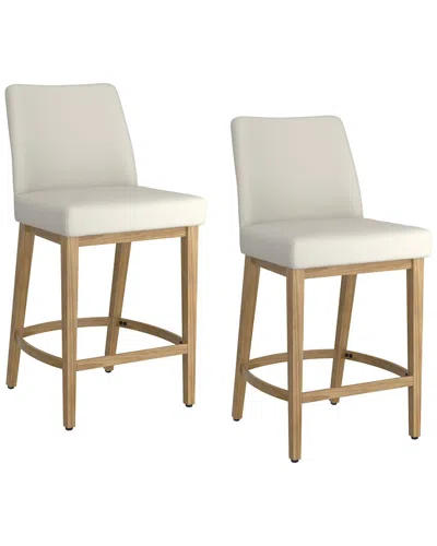 Worldwide Home Furnishings Set Of 2 Modern Counter Stool In Beige