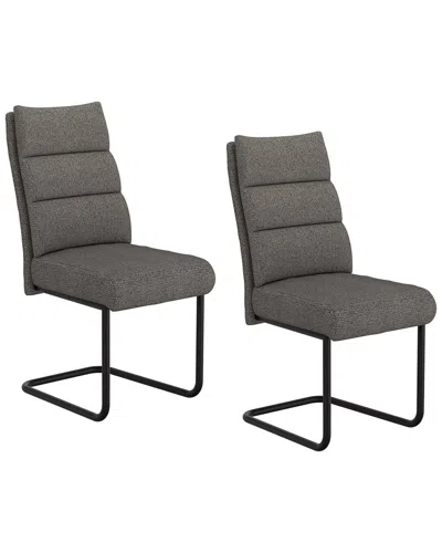 Worldwide Home Furnishings Set Of 2 Modern Dining Chair In Grey
