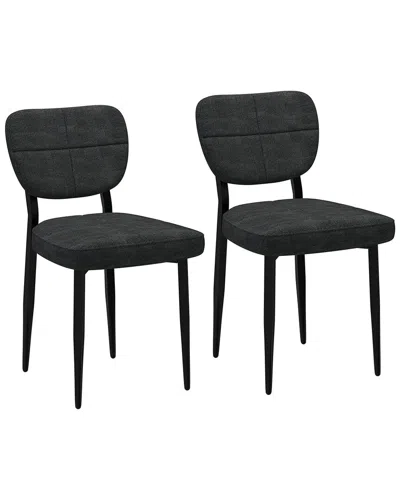 Worldwide Home Furnishings Set Of 2 Modern Dining Chair In Grey