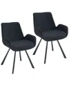 Worldwide Home Furnishings Set Of 2 Modern Swivel Dining Chair In Black