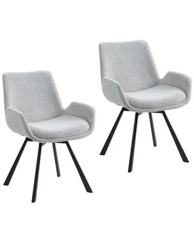 Worldwide Home Furnishings Set Of 2 Modern Swivel Dining Chair In Grey