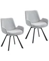 Worldwide Home Furnishings Set Of 2 Modern Swivel Dining Chair In Grey