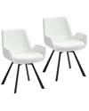 Worldwide Home Furnishings Set Of 2 Modern Swivel Dining Chair In White