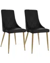 Worldwide Home Furnishings Set Of 2 Side Chairs In Black