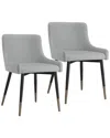 Worldwide Home Furnishings Set Of 2 Side Chairs In Grey