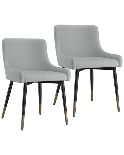 Worldwide Home Furnishings Set Of 2 Side Chairs In Grey
