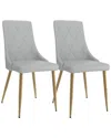 Worldwide Home Furnishings Set Of 2 Side Chairs In Grey