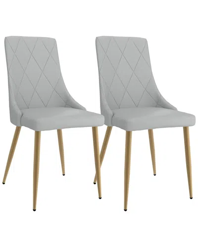Worldwide Home Furnishings Set Of 2 Side Chairs In Grey