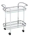 Worldwide Home Furnishings Zedd 2-tier Bar Cart Chrome