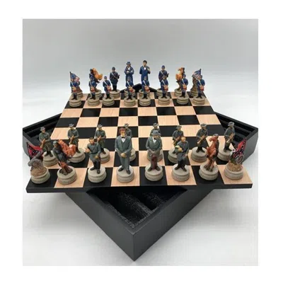 Worldwise Imports 3.25 In. Civil War Chess On Chest Board Game