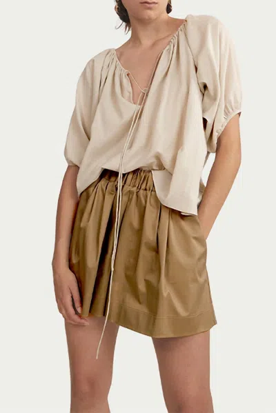 Worn Eulalie Silk-cotton Crepe Blouse In Pumice In Beige