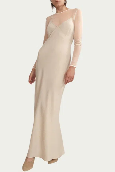 Worn Florent Silk-cotton Crepe Slip Maxi Dress In Pumice In Beige