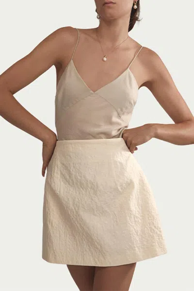 Worn Jean Silk-cotton Crepe Camisole In Pumice In Beige