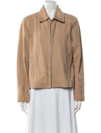 Pre-owned Worn Suede Jacket In Neutral