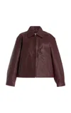 Worn Vintage Exclusive Rio Leather Jacket In Burgundy