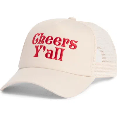 Worn/west Cheers Y'all Trucker Hat In Sand