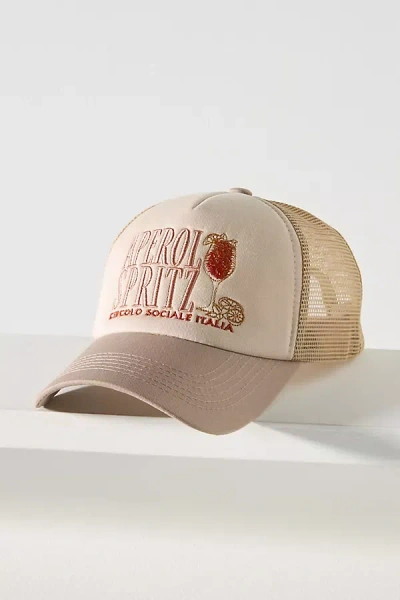 Worn/west Cocktail Trucker Hat In Beige