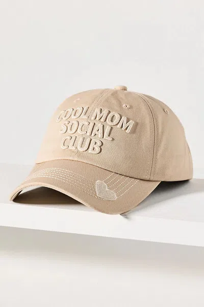 Worn/west Cool Mom Baseball Cap In Beige
