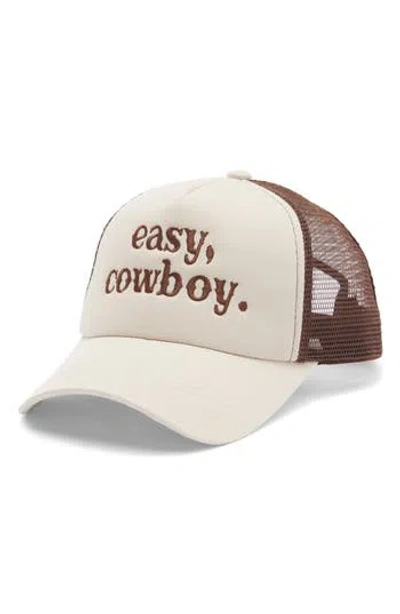 Worn/west Easy Cowboy Trucker Hat In Brown