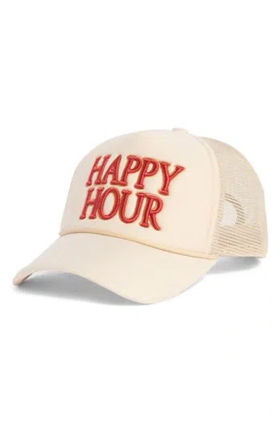 Worn/west Happy Hour Trucker Hat In Sand