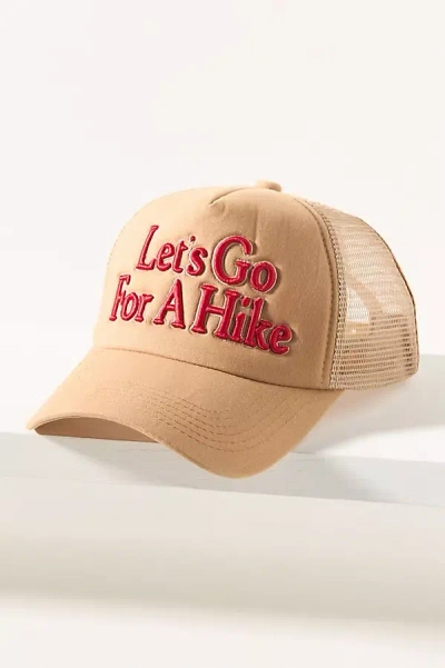 Worn/west Let's Go For A Hike Trucker Hat In Beige