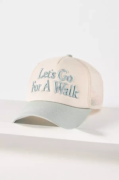 Worn/west Let's Go For A Walk Trucker Hat In Green