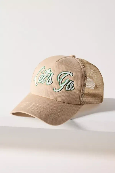 Worn/west Let's Go Trucker Hat In Green