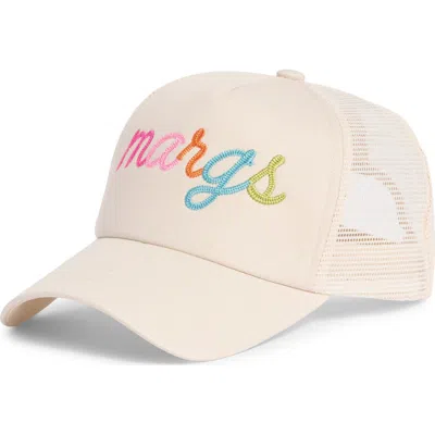 Worn/west Margs Embroidered Rope Trucker Hat In Sand
