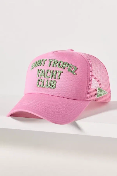 Worn/west Saint Barths Regata Club Patch Trucker Hat In Pink