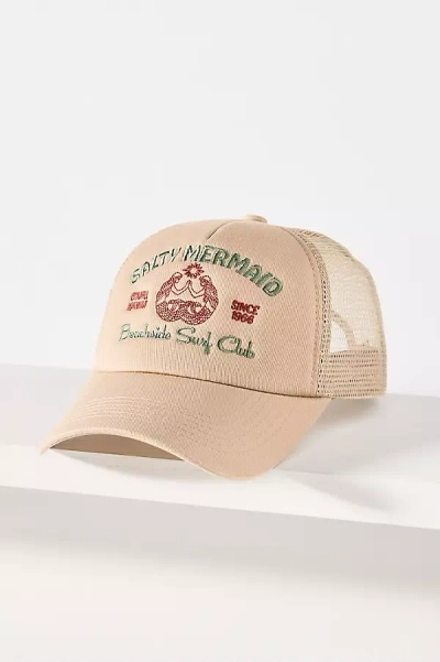 Worn/west Salty Mermaid Trucker Hat In Beige