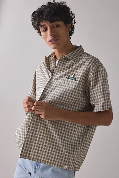 Worship Supplies Brassy Short Sleeve Shirt Top In Zine, Men's At Urban Outfitters In Brown