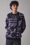 Worship Supplies Chico End Knit Crew Neck Sweater In Black, Men's At Urban Outfitters In Black