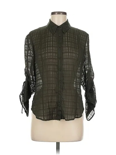 Pre-owned Worth 3/4 Sleeve Blouse In Green
