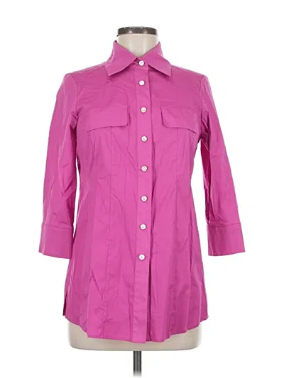 Pre-owned Worth 3/4 Sleeve Button Down Shirt In Purple