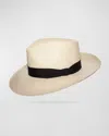 Worth & Worth By Orlando Palacios Men's Casablanca Montecristi Panama Straw Hat In Black Band