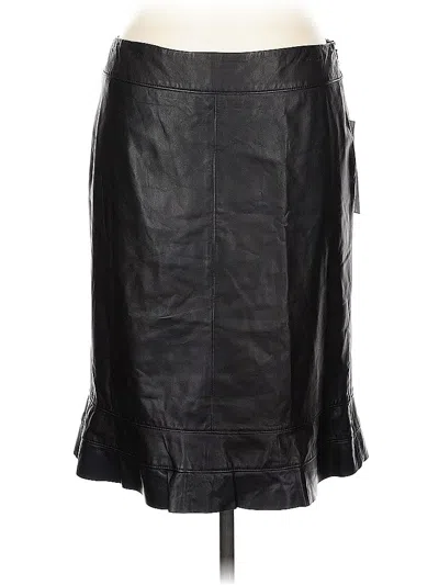 Pre-owned Worth Faux Leather Skirt In Black