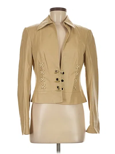 Pre-owned Worth Leather Jacket In Brown