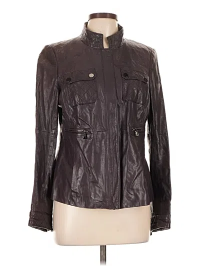 Pre-owned Worth Leather Jacket In Brown