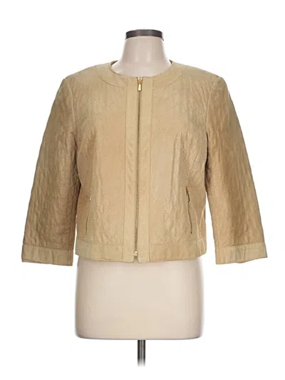 Pre-owned Worth Leather Jacket In Gold