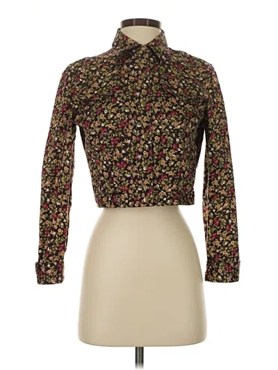 Pre-owned Worth Long Sleeve Blouse In Brown