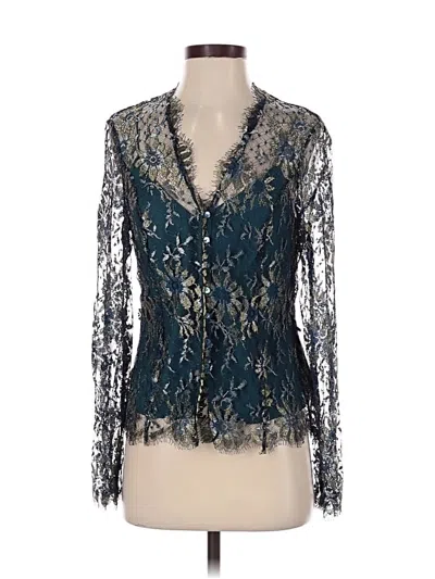 Pre-owned Worth Long Sleeve Blouse In Teal