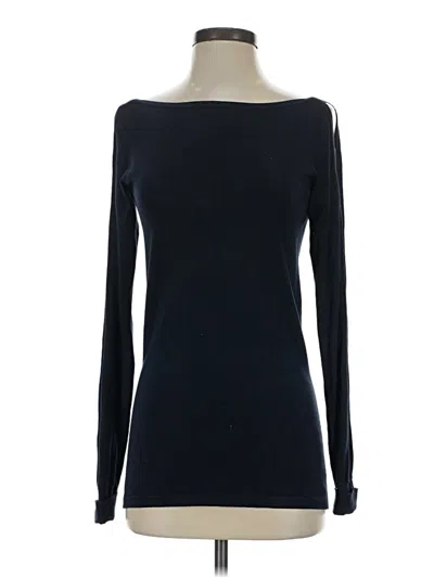 Pre-owned Worth Long Sleeve Silk Top Black Boatneck Tops