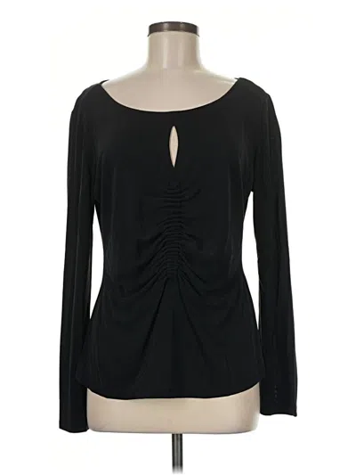 Pre-owned Worth Long Sleeve Top Black Keyhole Neckline Tops