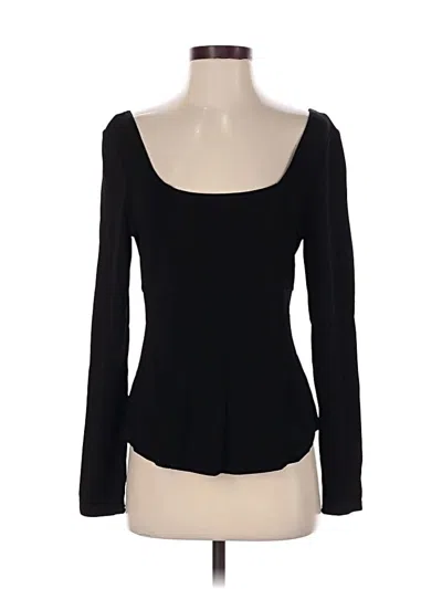 Pre-owned Worth Long Sleeve Top Black Sweetheart Neckline Tops