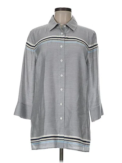 Pre-owned Worth New York 3/4 Sleeve Button Down Shirt In Gray